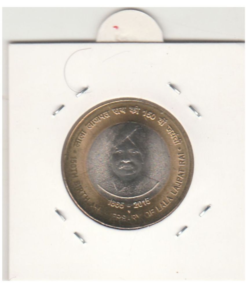     			NUMISMATTECLY  RARE AND COLLECTIBLE COMMEMORATIVE -TEN  R..S ,150TH BIRTH ANNIVERSARY OF LALA LAJPAT RAI YEAR-1865-2015, ONE C01N-BI-METALIC METAL . IN UNC TYPE CONDITION , HIGHLY COLLECTIBLE  HIGH GRADE ,