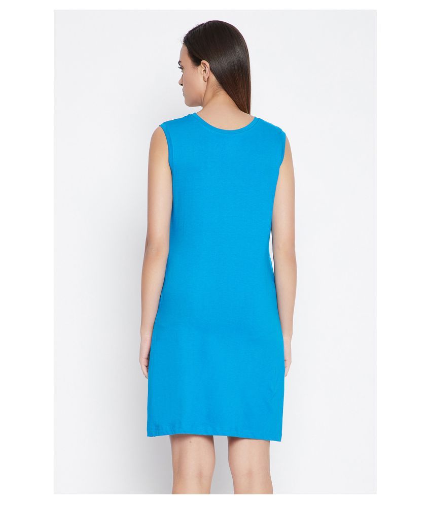 Buy Clovia Cotton Night Dress - Blue Online at Best Prices in India - Snapdeal