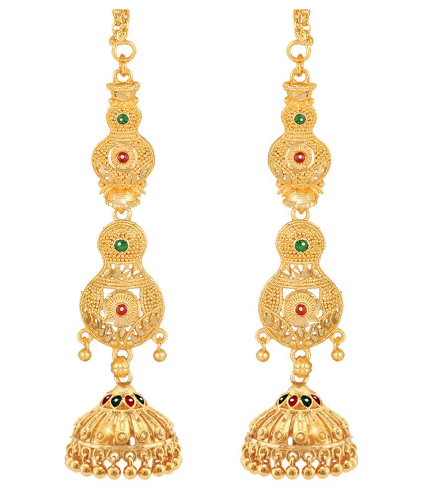 Vighnaharta Traditional Gold Plated Screw back alloy kanchain Jhumki Earring for Women and Girls  {VFJ1465ERG}