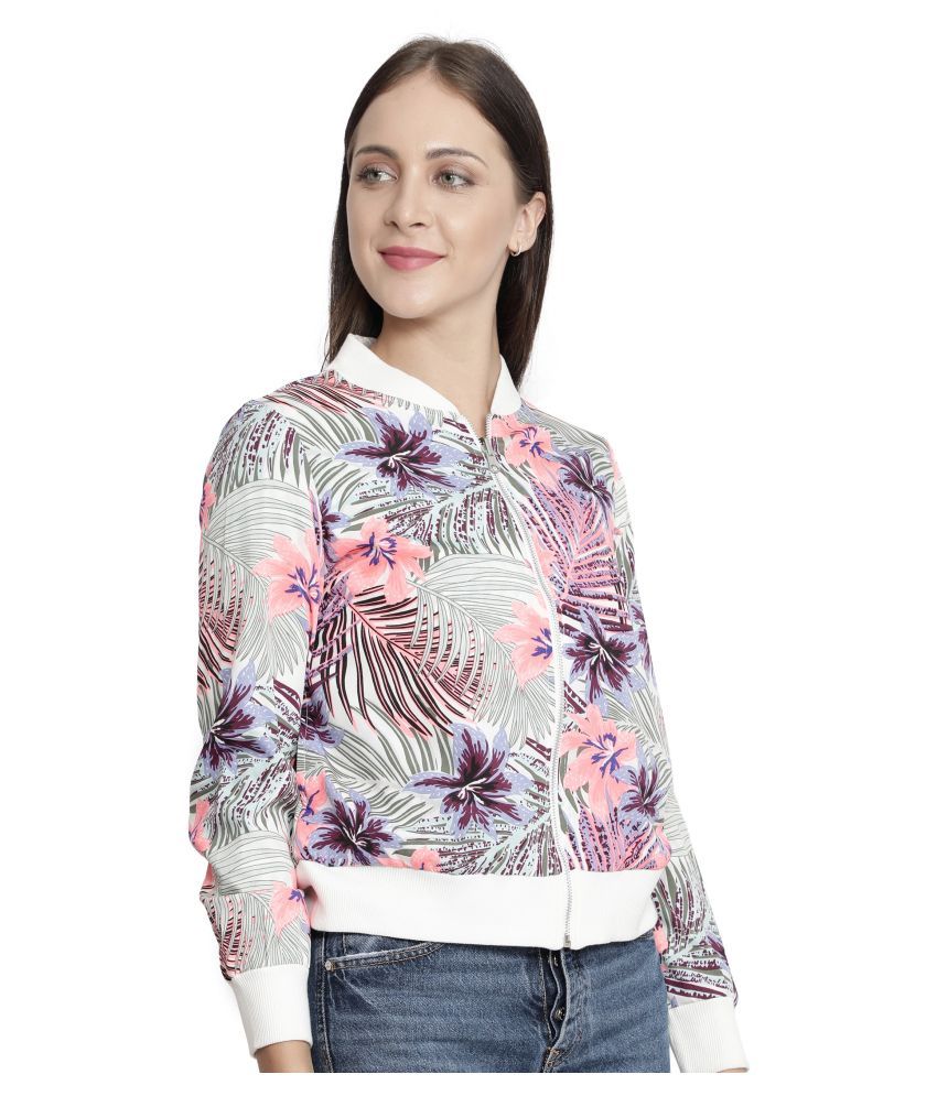     			NUEVOSDAMAS Polyester Multi Color Bomber Jackets Single