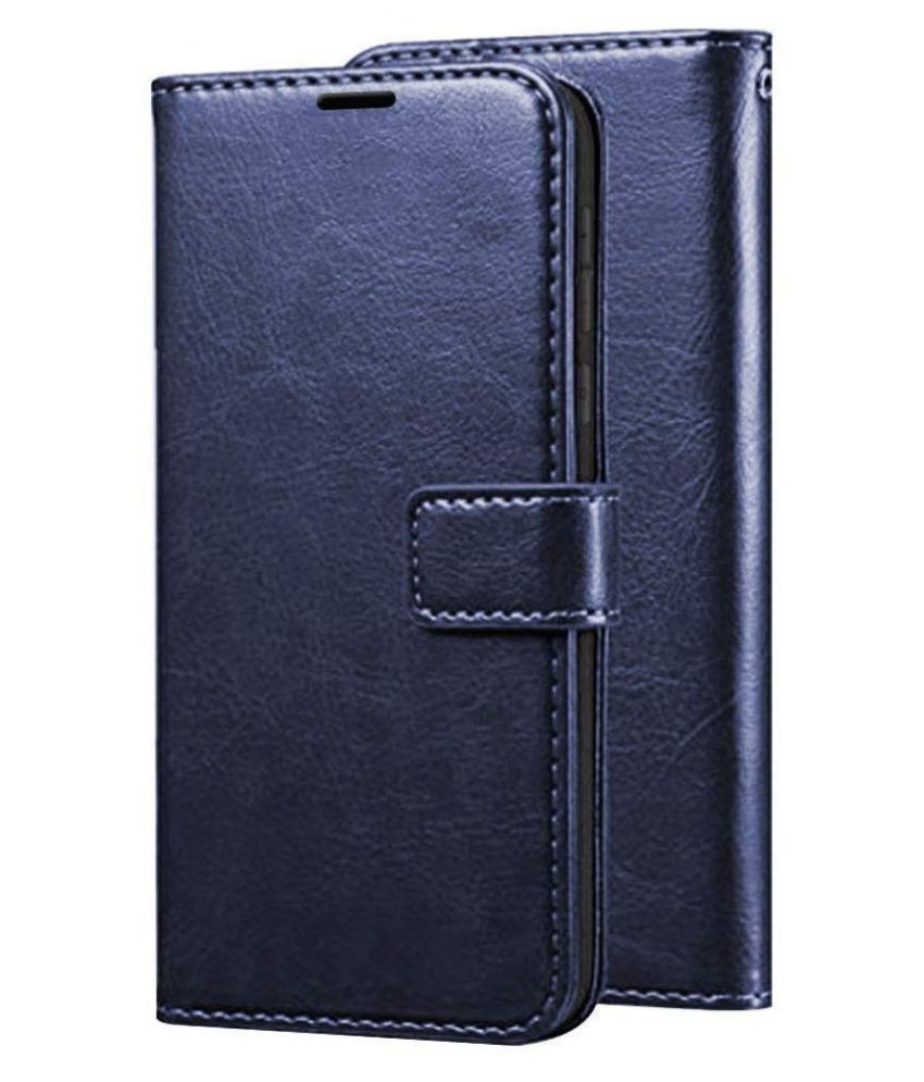     			Vivo Y21 Flip Cover by Megha Star - Black Leather Stand Case
