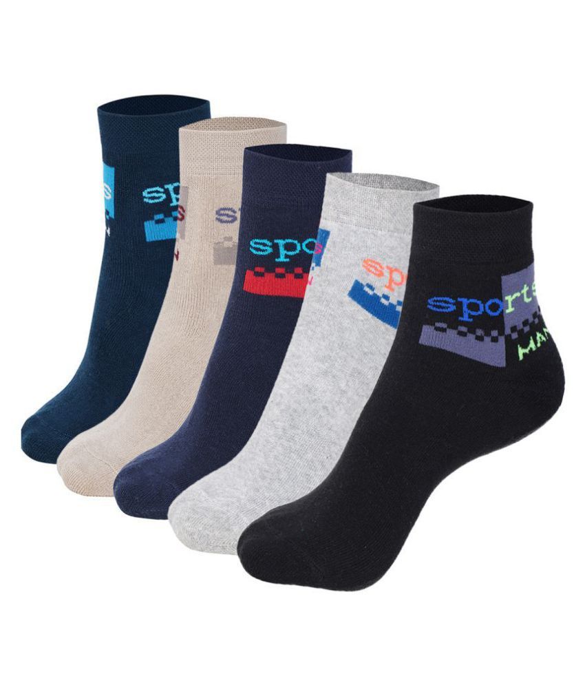 ANKII Cotton Sports Ankle Length Socks Pack of 5 Buy Online at Low