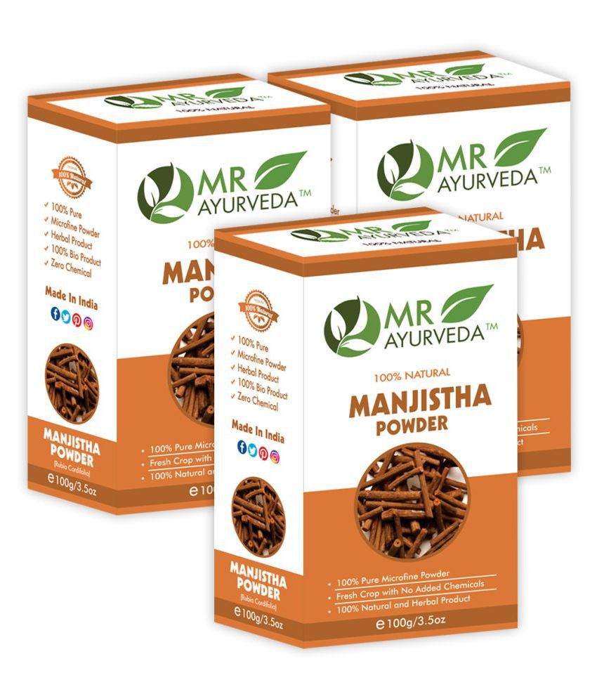     			MR Ayurveda 100% Organic Pure Manjistha Powder Face Pack Masks 300 gm Pack of 3
