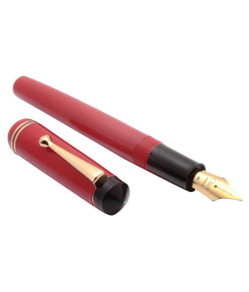     			Srpc Special Edition Click Aristocrat Gold Retro Style Red Acrylic Fountain Pen With Medium Nib