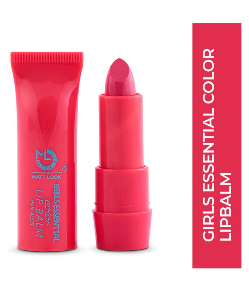     			Mattlook Lip Makeup Girls Essential Color Lip Balm Moisturizing Lip, Dangerous Pink, Pack of 3 (10.5gm)