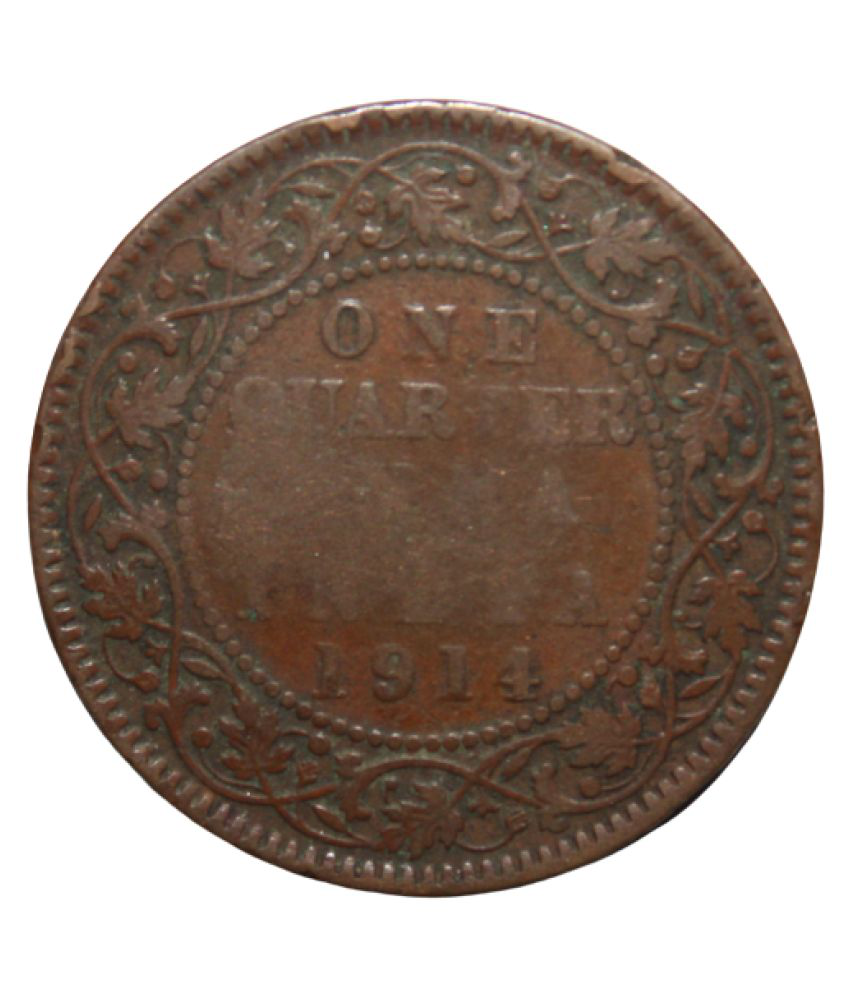     			1 QUARTER ANNA (1914) "GEORGE V KING EMPEROR" - BRITISH INDIA EXTREMELY OLD AND RARE COIN