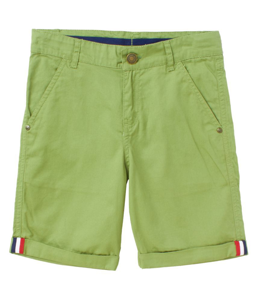Cub McPaws Boys Regular Fit Olive Green Fashion Shorts|Cotton | 4 -...