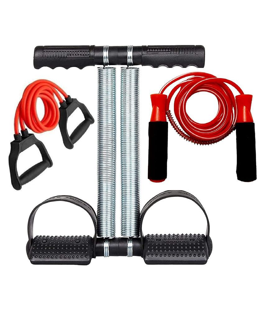 Tummy Trimmer ,Resistance Band & Skipping Rope(3 IN1 Combo) Abs Exercise Equipment Core Abdominal Weight Loss Burn Off Calories Stretching Warm Up Body Abs Workout Exercise Equipment Home Gym