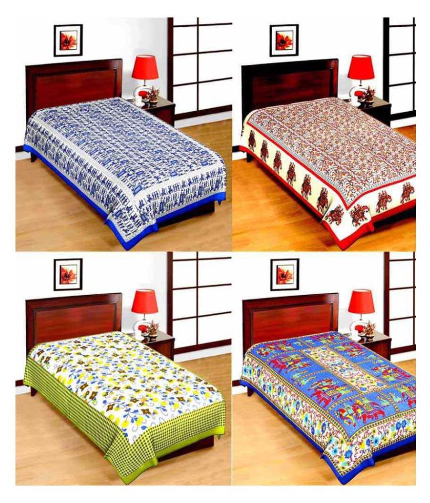     			Uniqchoice Cotton 4 Single Bedsheets ( 220 cm x 150 cm )