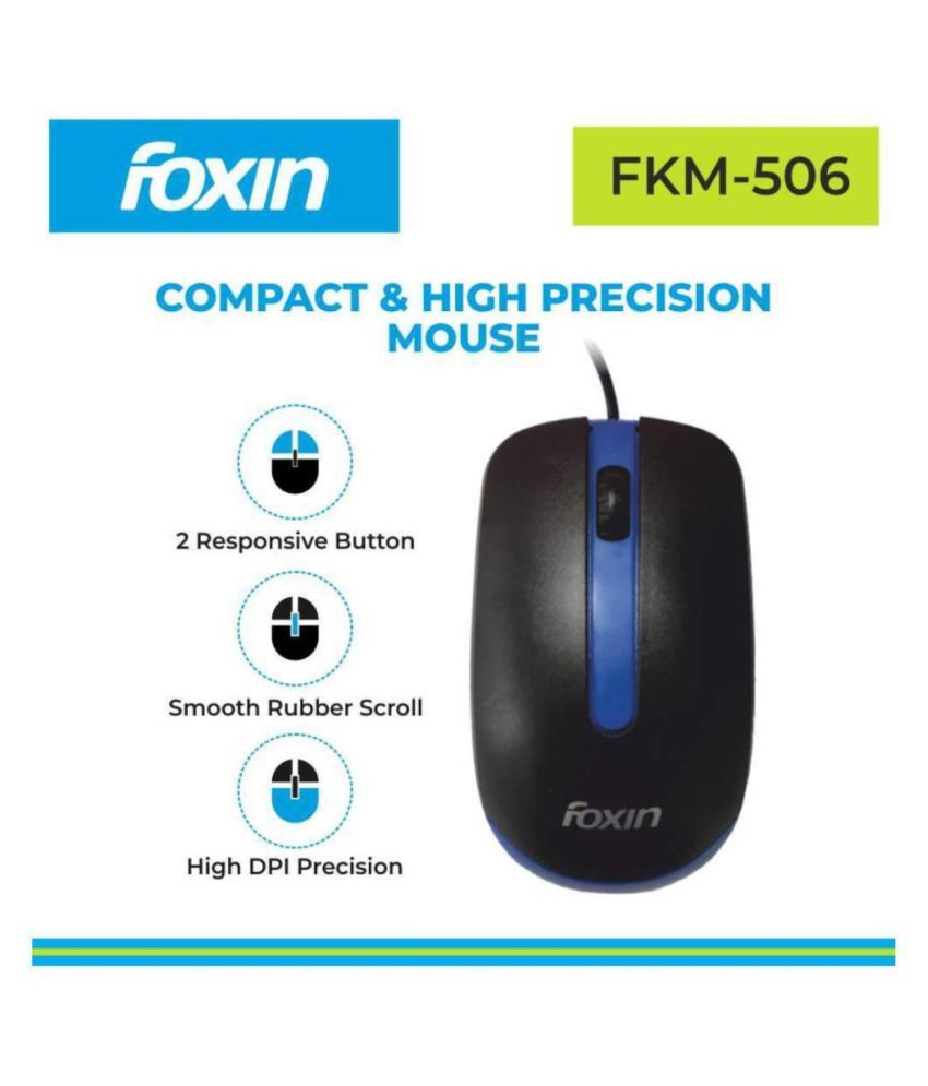 Foxin FKM506 PRO Black USB Wired Keyboard Mouse Combo MULTIMEDIA COMBO