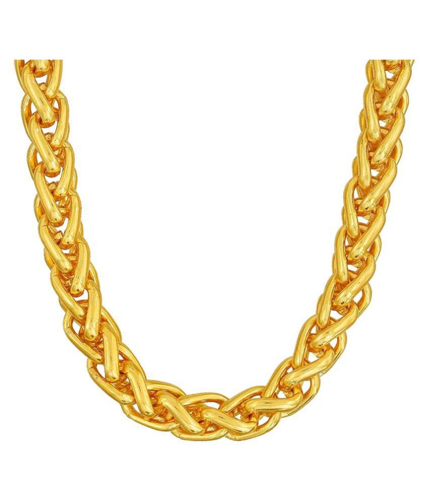     			Happy Stoning Designer Link Chain with Gold Plating Jewelry Gift for Him, Boy, Men, Father, Brother, Boyfriend (21 inch)