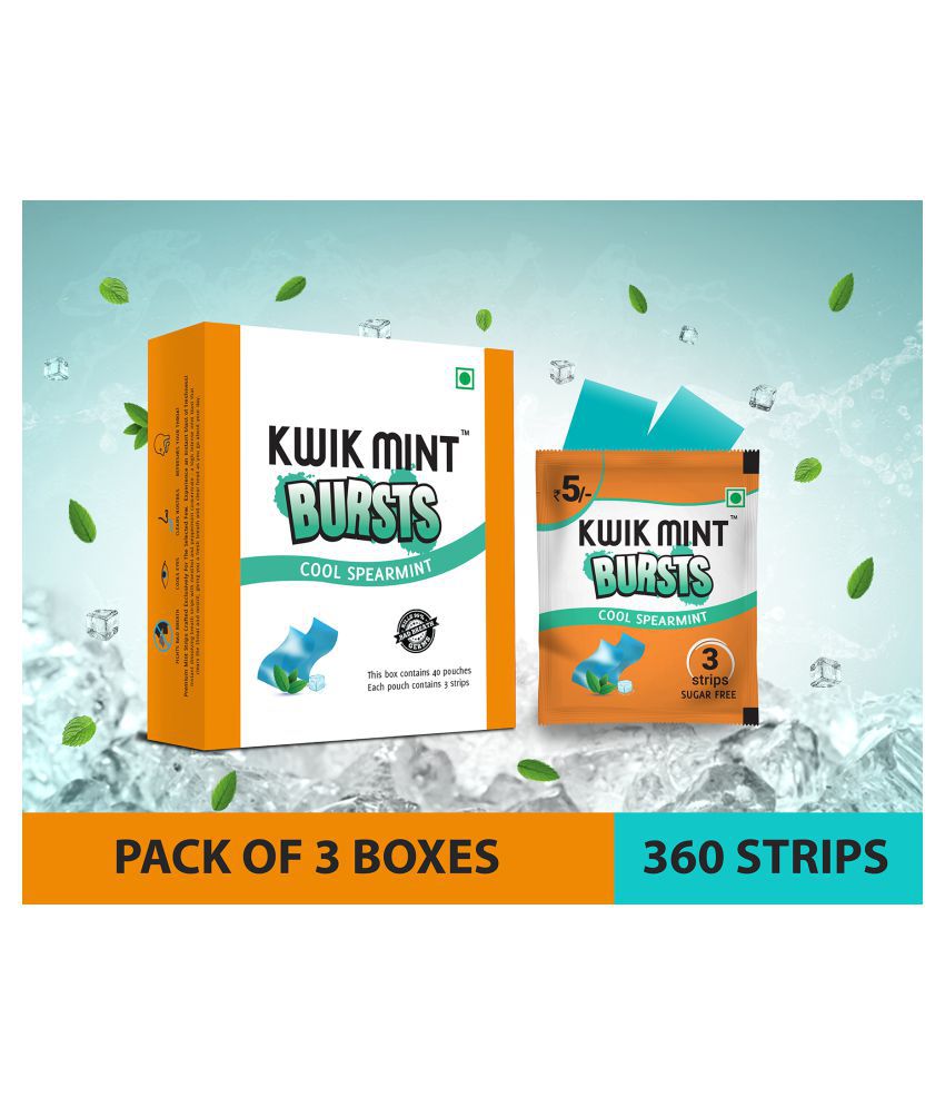     			Kwik Mint Breath Freshener Strip Spearmint 150 g Pack of 3
