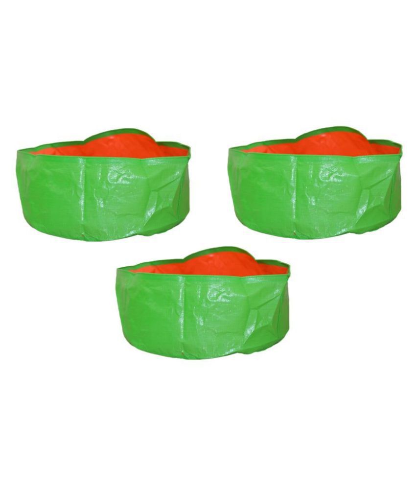 Nutrimax 200 GSM HDPE Grow Bags 18 inch x 8 inch Pack of 3 Outdoor Plant Bag
