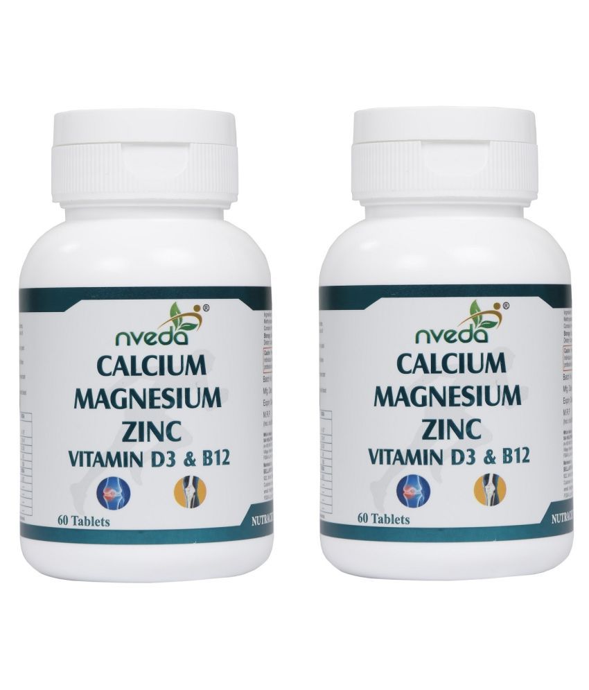 Nveda Calcium Supplement with Vitamin D3 Magnesium, Zinc Tablets 120 no.s