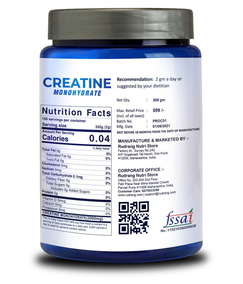 Rudrang Nutri Store Creatine Monohydrate For Strength Endurance 350 gm