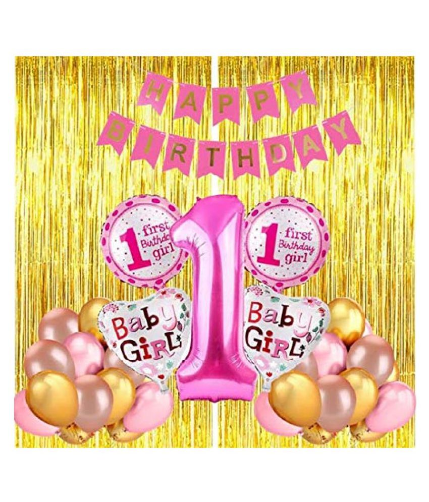 Blooms Baby Girl 1st Birthday Decoration Pack Of 50 Buy Blooms 