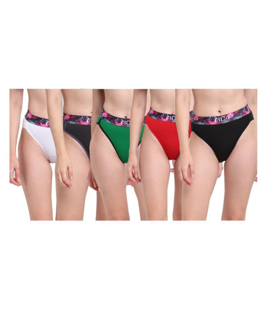     			IC4 - Multicolor Cotton Blend Printed Women's Bikini ( Pack of 5 )