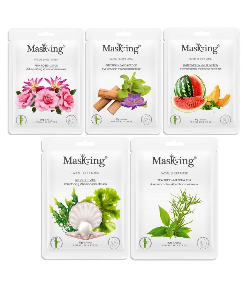     			Masking - Radiant Glow Sheet Mask for All Skin Type (Pack of 5)