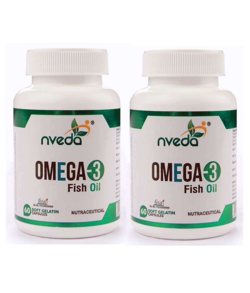 Nveda Omega 3 Supplements 60 Softgel 1000 mg Pack of 2