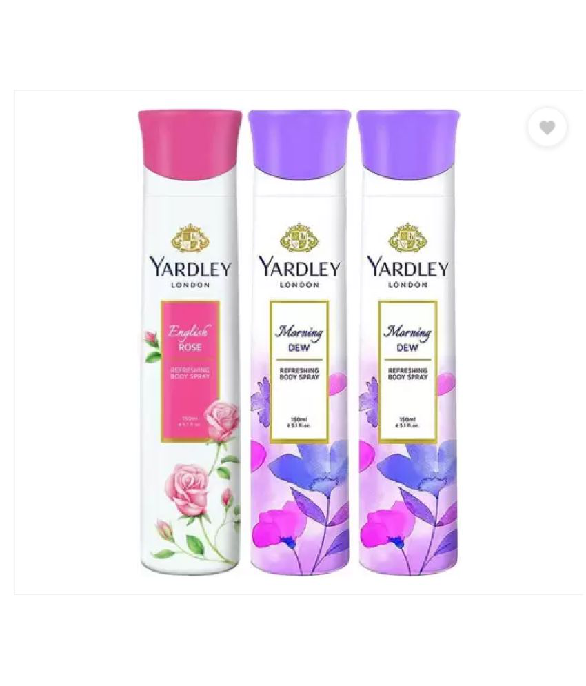     			Yardley London English Rose & Morning Deodorant Spray - For Women  (450 ml, Pack of 3)