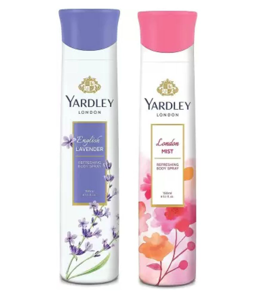     			Yardley London English and  Body Spray - For Women  (150 ml each, Pack of 2).