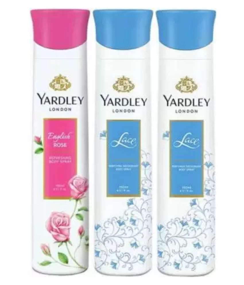     			Yardley London London English Rose Body Spray - For Women  (150 ml each , Pack of 3)