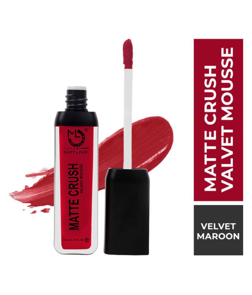     			Mattlook Matte Crush Velvet Mousse Lipstick, Maroon (10ml)