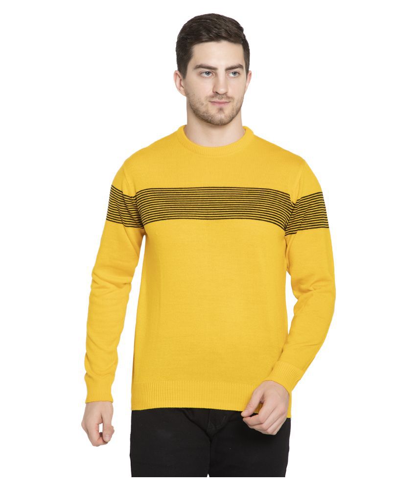     			Mont Blaze Yellow Round Neck Sweater Single