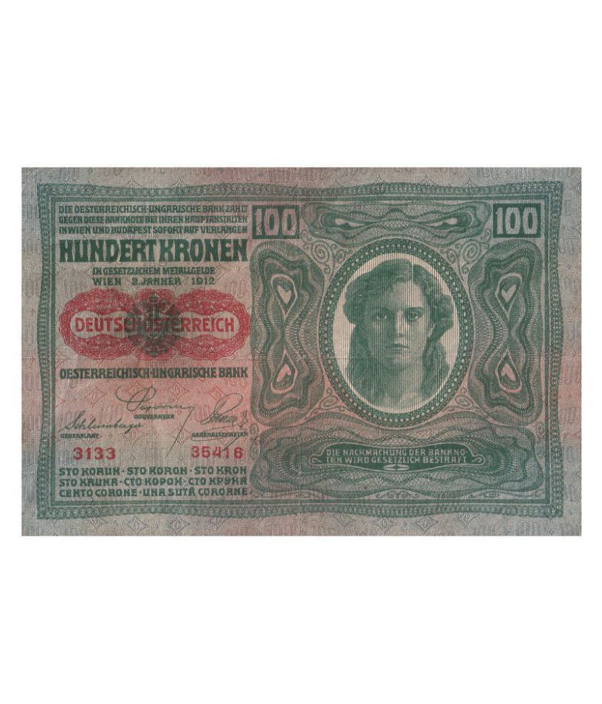     			100  Hundertkronen  ( 1912 )  Deutschosterreich   Austria  ( Hungary )    Pack   of   1   Extremely   Rare   Product