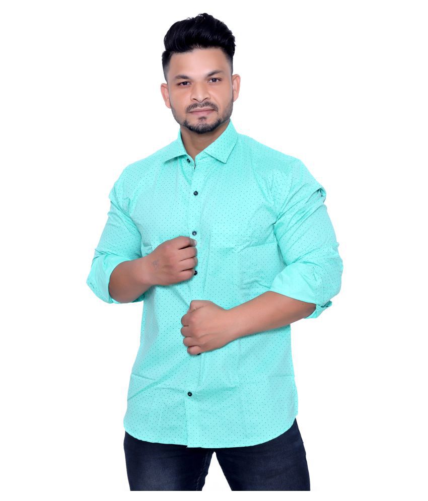     			Aish N Ridh 100 Percent Cotton Green Shirt Single