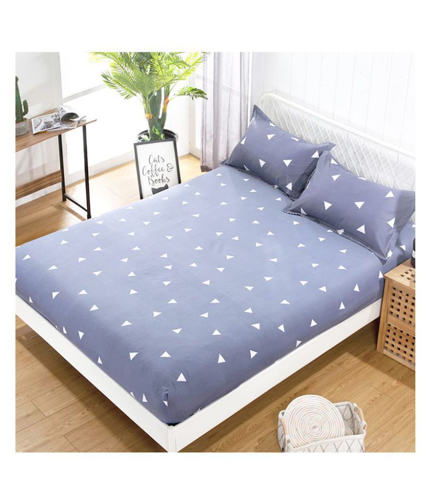     			House Of Quirk Polyester King Size Bed Sheet With 2 Pillow Covers ( 220 cm x 200 cm )