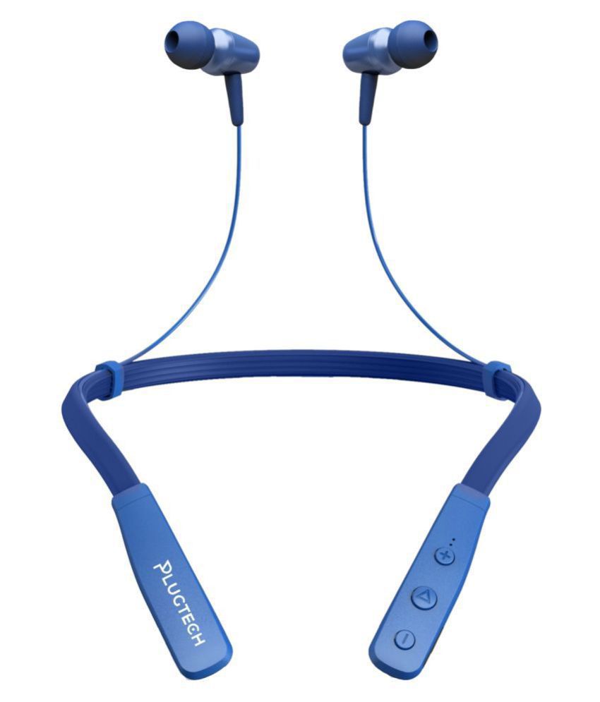 Plugtech Go Neck Pro Neckband Wireless With Mic Headphones/Earphones Blue