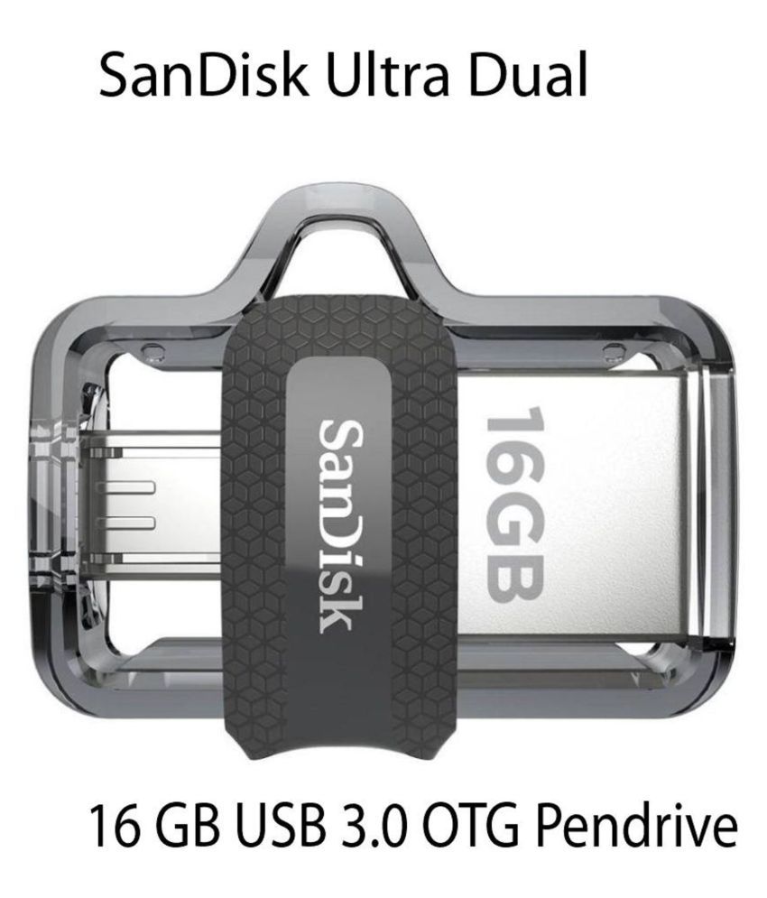 SANDISK ULTRA DUAL DRIVE 3.0 PENDRIVE 16GB FOR MOBILE , COMPUTER & LAPTOP , PACK OF 1