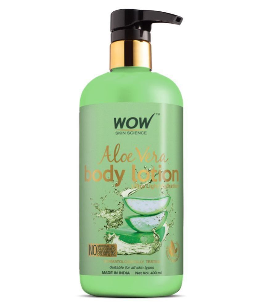     			WOW Skin Science Aloe Vera Body Lotion - Ultra Light Hydration - No Mineral Oil, Parabens, Silicones, Color & PG - 400mL