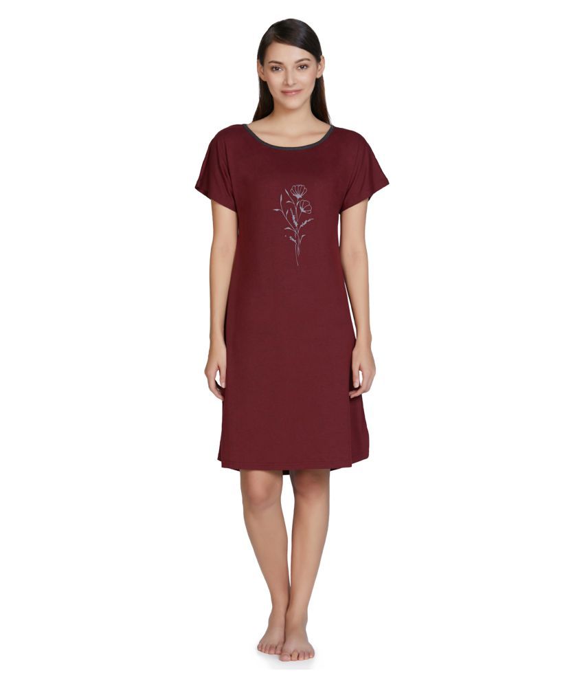     			Amante Poly Cotton Nighty & Night Gowns - Maroon