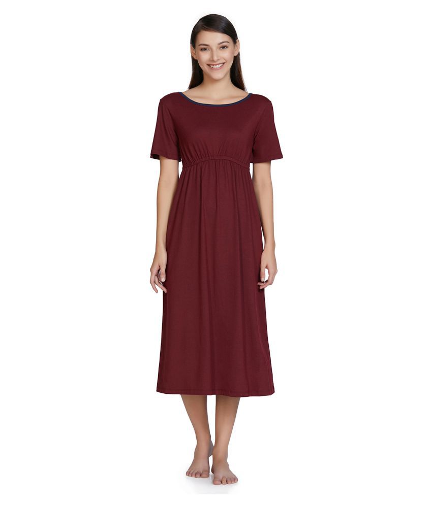     			Amante Poly Cotton Nighty & Night Gowns - Maroon