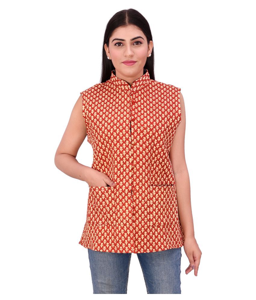 red ethnic jacket