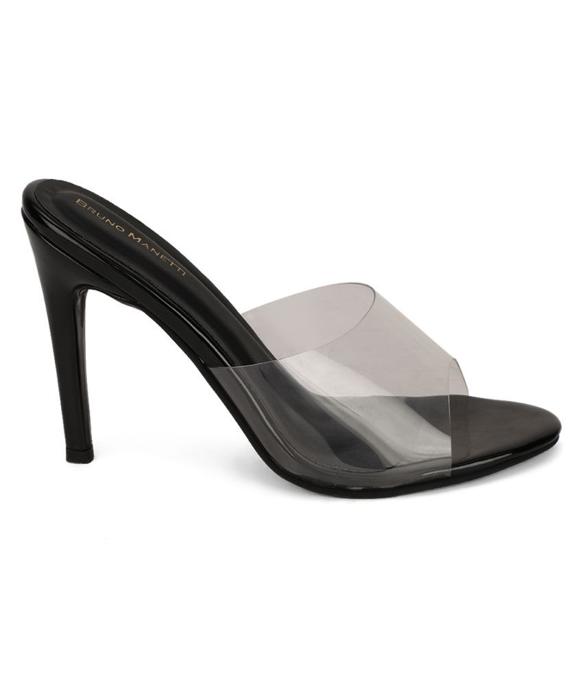 Bruno Manetti Black Block Heels Price in India- Buy Bruno Manetti Black ...