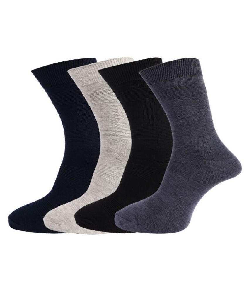     			Dollar - Cotton Men's Solid Multicolor Full Length Socks ( Pack of 4 )