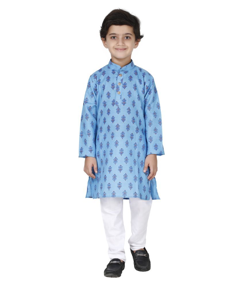     			Fourfolds Pack of 1 Boys Cotton Blend ( Blue )