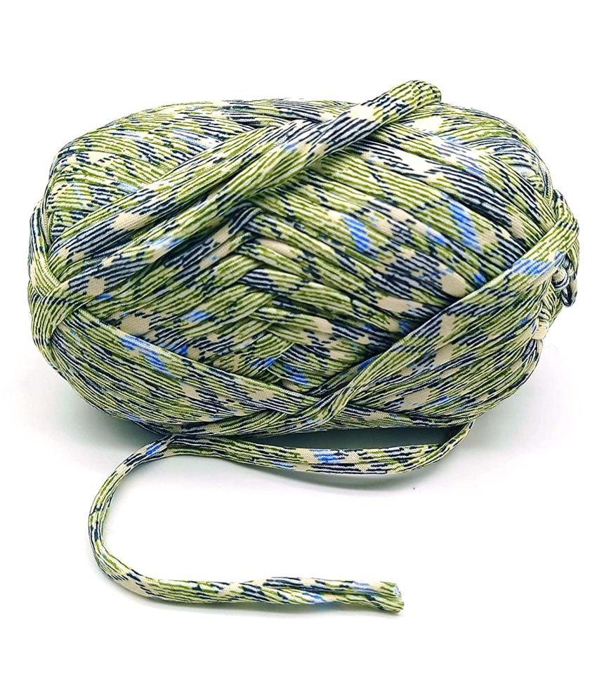     			PRANSUNITA T-Shirt Yarn Carpet, Knitting Yarn for Hand DIY Bag Blanket Cushion Crocheting Projects TSH New 100 GMS (Mehndi Linning)
