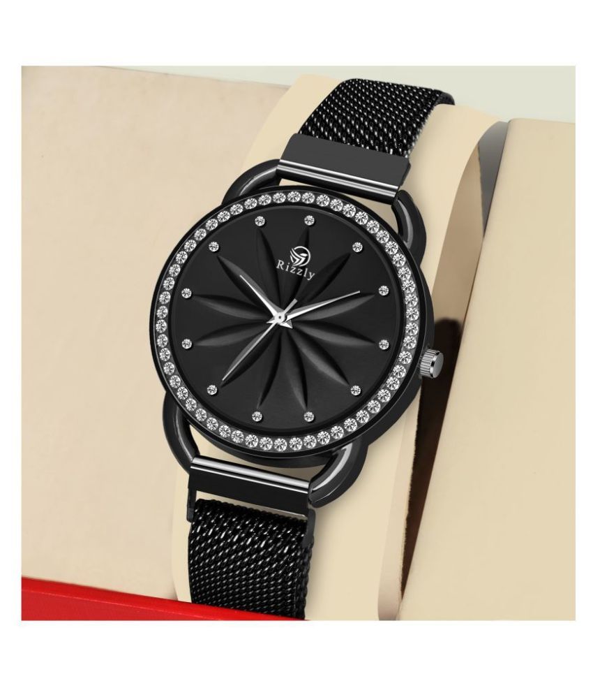     			Rizzly - Black Metal Analog Womens Watch