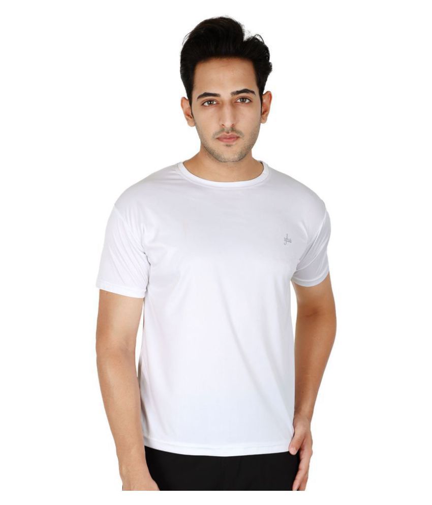     			YHA - White Cotton Blend Regular Fit Men's Sports T-Shirt ( Pack of 1 )