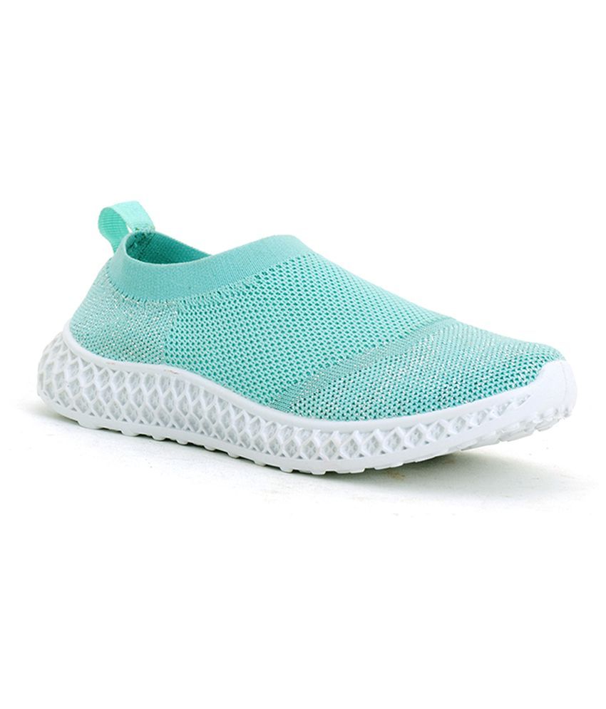     			Adrianna By KHADIM Textile PVC DIP Sole Knit Turquoise Sports Sneakers For Girls