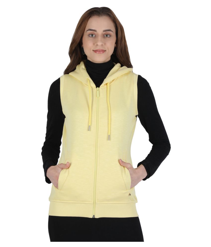     			Monte Carlo Cotton Yellow Hooded Sweatshirt