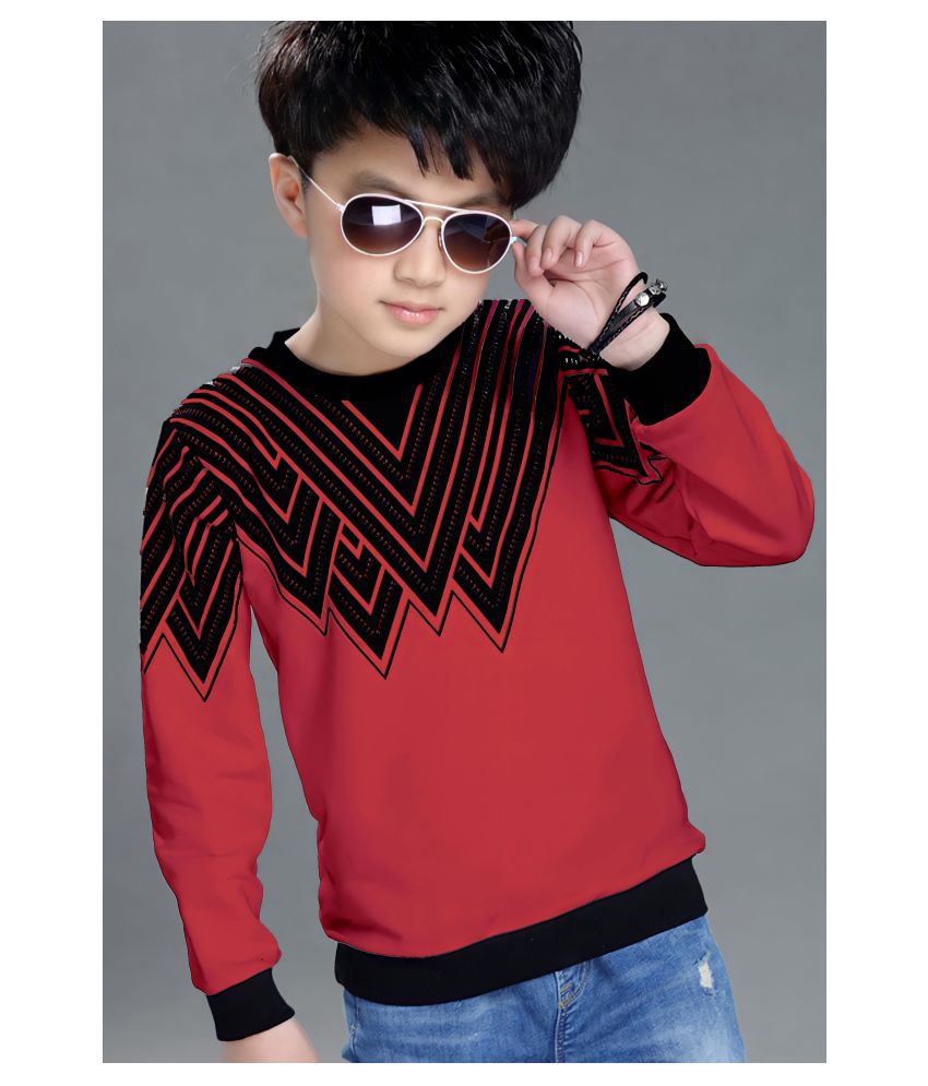 Force Boys Cotton Tshirts Red, Black 3-4 Years