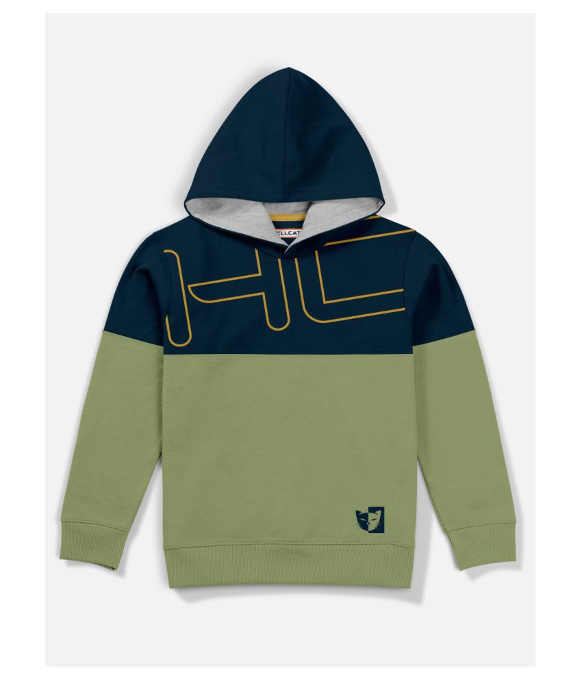     			HELLCAT Trendy Multicolour Hoodie Sweatshirt for Boys