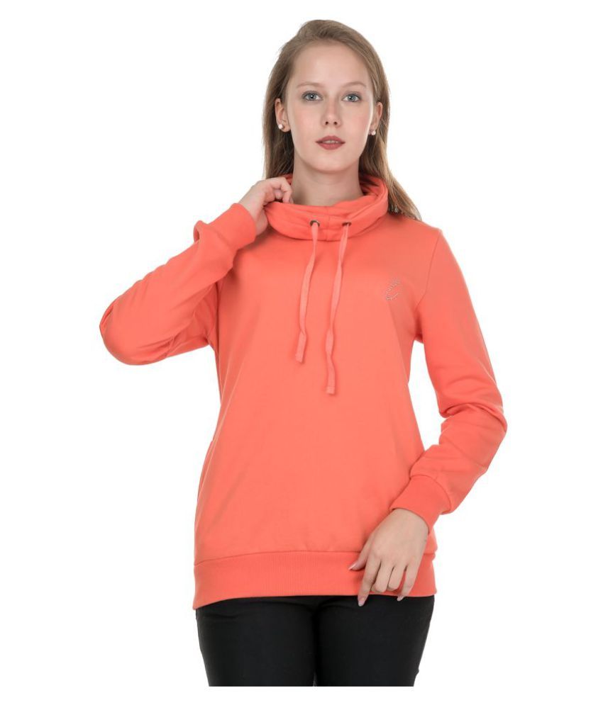     			Kaily Cotton - Fleece Orange Non Hooded Sweatshirt