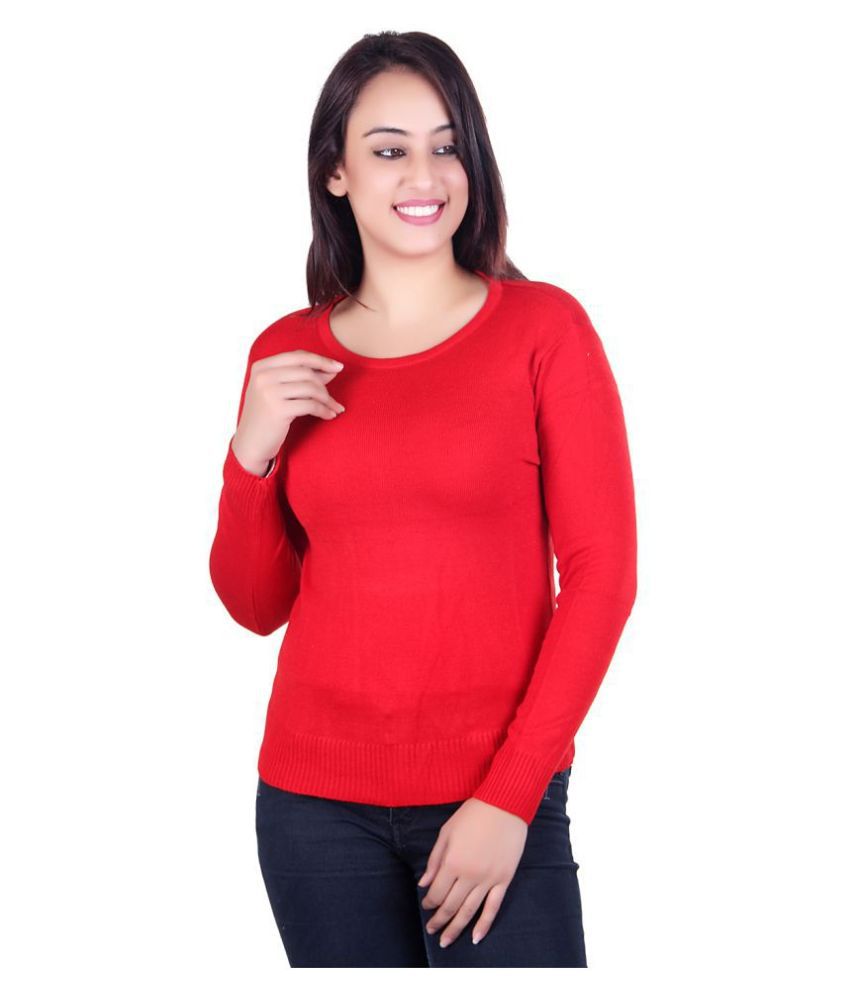     			Ogarti Acrylic Red Pullovers - Single