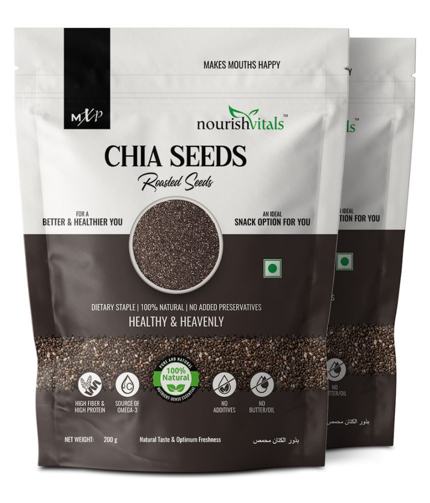 NourishVitals Chia Seeds 200 g Pack of 2